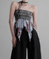 Smocked Draped Hem Halter Top